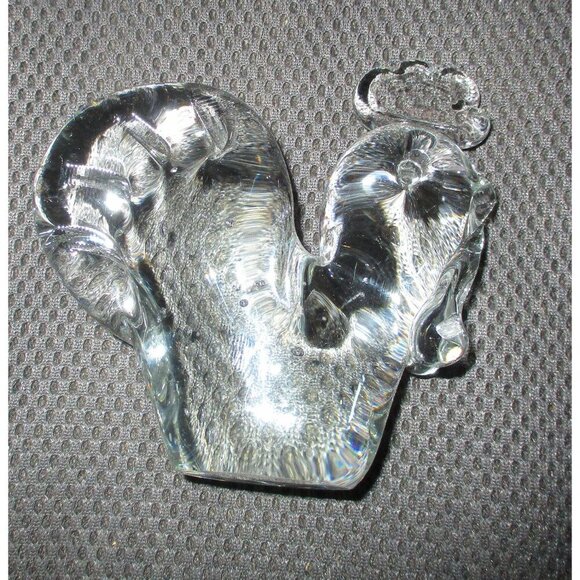 Rooster Paperweight Vintage Glass Figurine with bubbles office chicken farm bird - Picture 2 of 5
